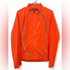 NWOT Women Athleta Frontrunner Reflective Windbreaker Jacket Medium Neon Zip‎ Up